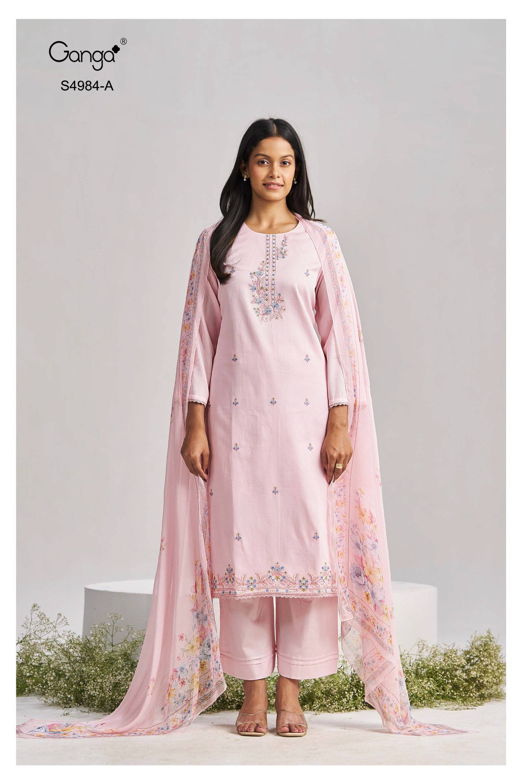 LISHKA 4984 SERIES BY GANGA FASHION Beautiful ColourfulCOTTON SATIN Dresses At Wholesale Price